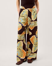 Clemence Aurelie Butterfly Palazzo Trousers, Black (BLACK), large