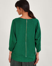 Zip Back Jumper, Green (GREEN), large
