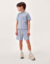 Jersey Polo Shirt & Shorts Set, Blue (BLUE), large