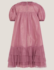 Christmas Unicorn Trapeze Dress, Pink (PINK), large