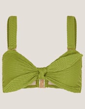 Alina Rib Bandeau Bikini Top, Green (GREEN), large