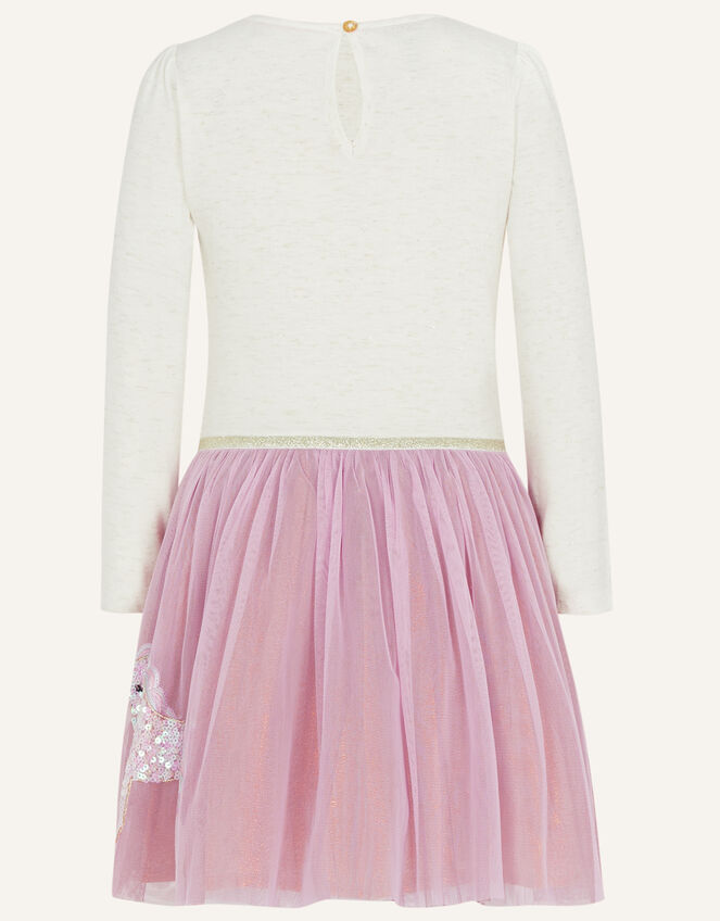 Disco Unicorn Long Sleeve Dress, Pink (PINK), large