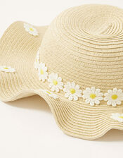 Baby Daisy Floppy Hat, Natural (NATURAL), large