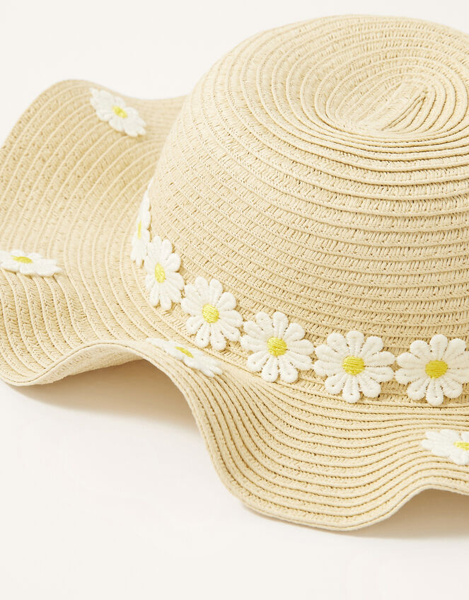 Baby Daisy Floppy Hat, Natural (NATURAL), large