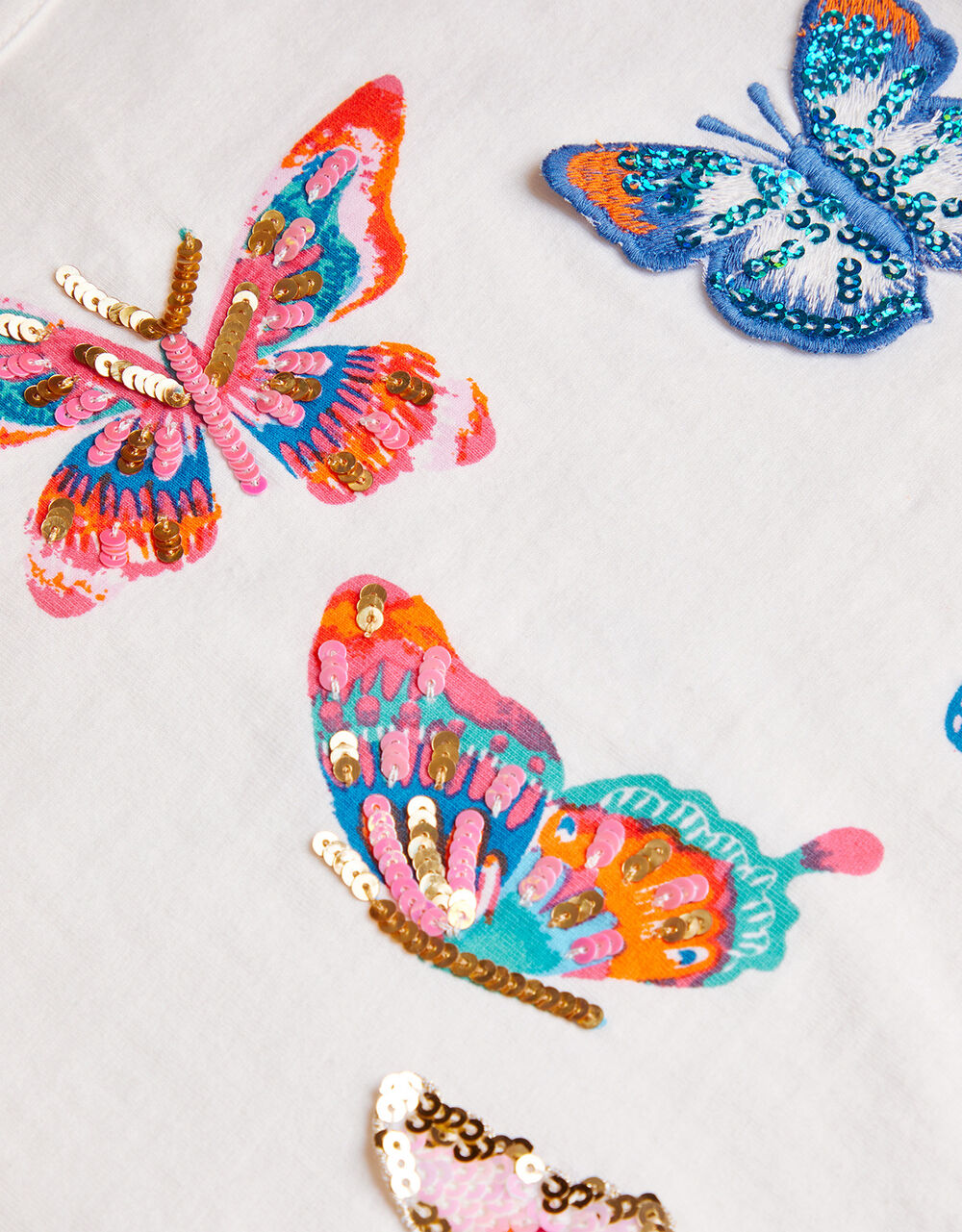 Sequin Embellished Butterfly Top Ivory | Girls' Tops & T-shirts ...