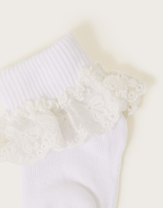 Baby Flower Lace Socks, White (WHITE), large