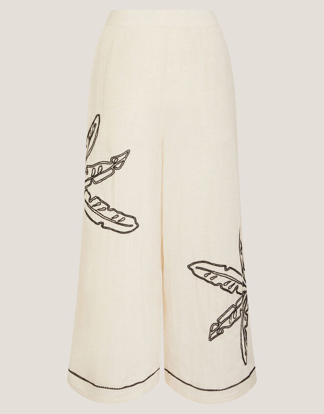 Hope Leaf Embroidered Culottes, Natural (NATURAL), large