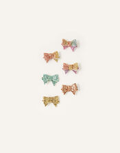 Rainbow Glitter Hair Clip Set, , large
