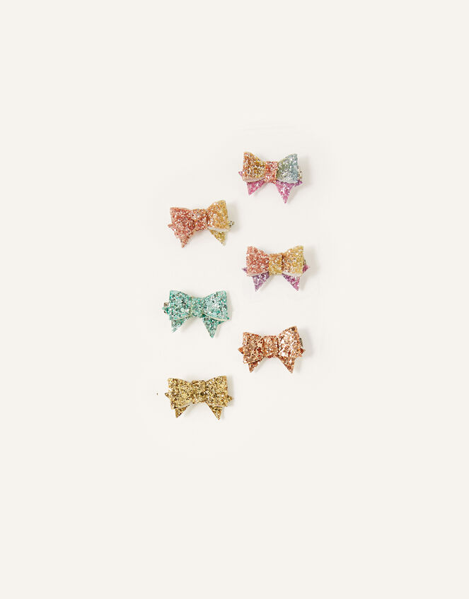 Rainbow Glitter Hair Clip Set, , large