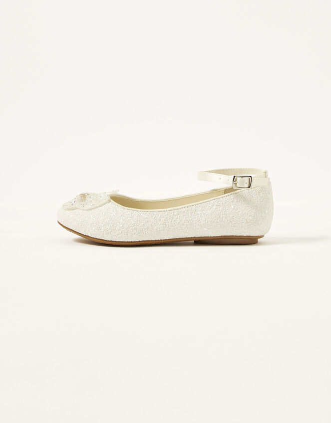 Dazzle Butterfly Ballerina Flats, Ivory (IVORY), large