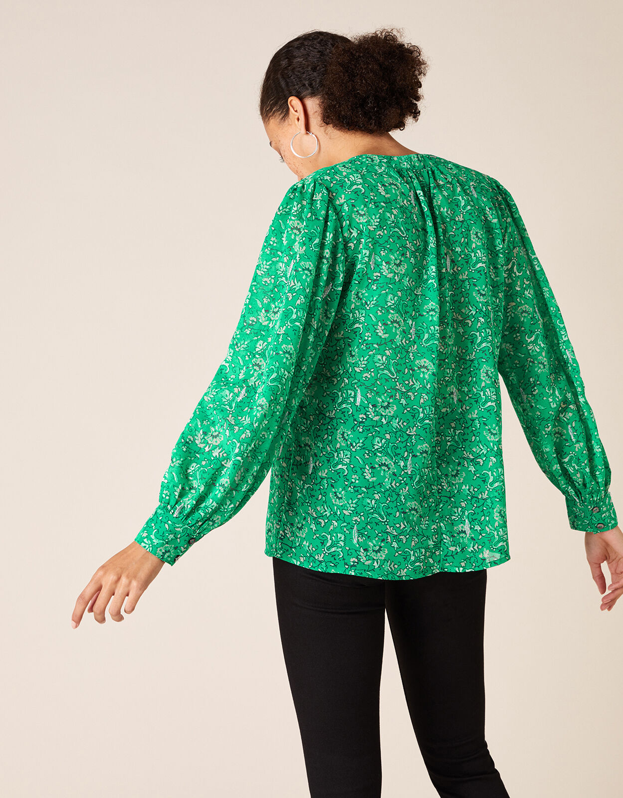 green sequin blouse