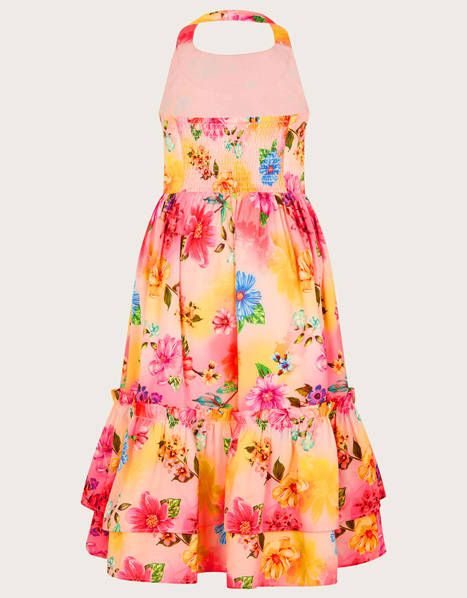 Tropical Ombre Halter Maxi Dress, Pink (PINK), large