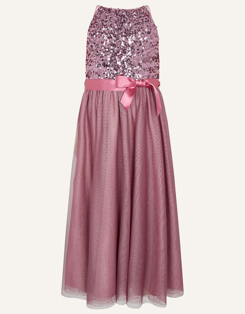 Monsoon Truth Sequin Dress in Recycled Polyester Pink