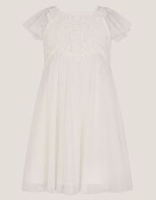 Baby Starla Lace Tulle Dress, Ivory (IVORY), large
