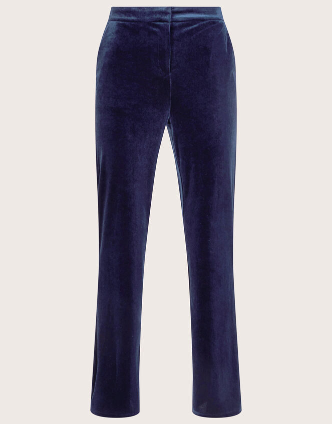 Blake Velvet Kick Flare Trousers, Blue (MIDNIGHT), large