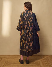 East Hannah Blurred Floral Midi Shirt Dress, Teal (TEAL), large