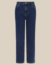 Asha High Waisted Barrel Jeans, Blue (DARK BLUE), large