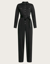 Penny Ponte Jumpsuit, Black (BLACK), large