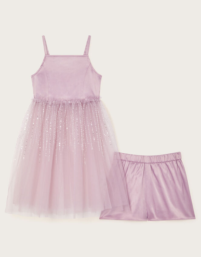 Misty Tulle Top and Shorts Set, Purple (LILAC), large
