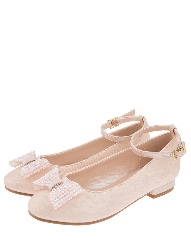 Bonnie Sparkle Bow Ballerina Pumps, Pink (PALE PINK), large