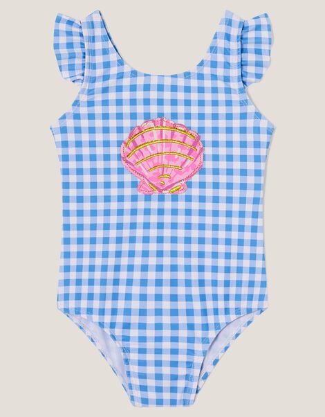 Baby Gingham Seashell Swimsuit, Multi (MULTI), large
