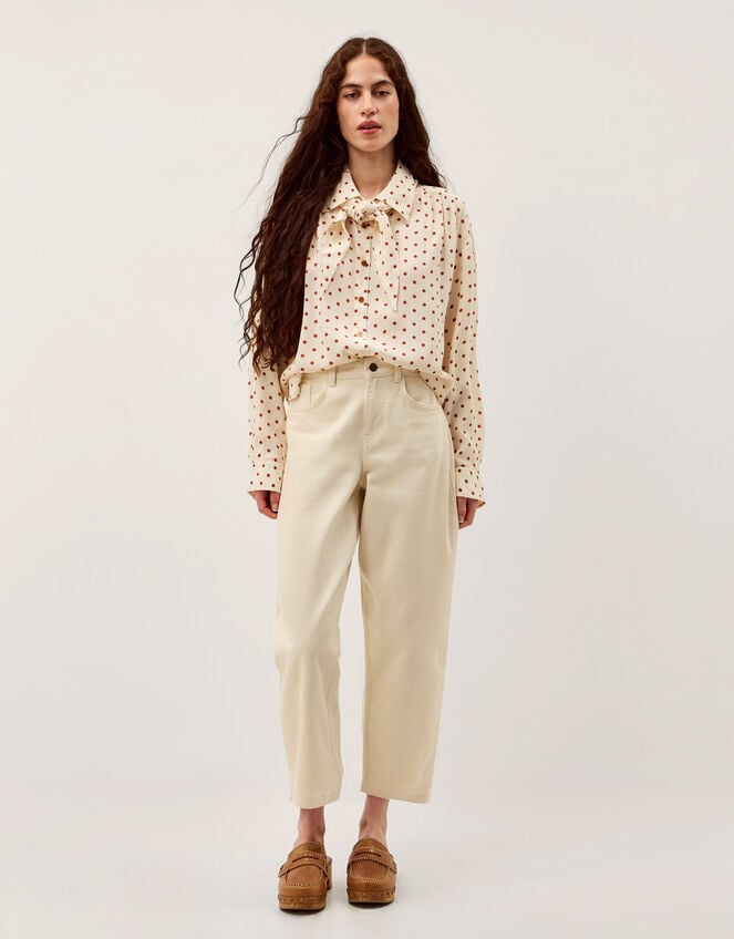 Esme Polka Dot Shirt & Scarf , Ivory (IVORY), large