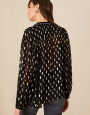 Gemma Embroidered Metallic Top, Black (BLACK), large