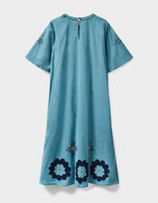 East Anyar Applique Placement Embroidery Dress, Teal (TEAL), large