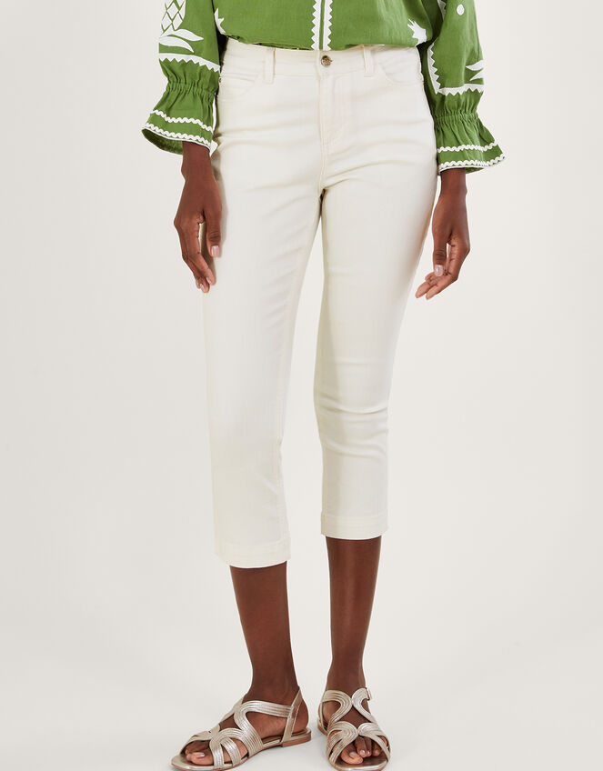 Idabella Crop Skinny Jeans with Sustainable Cotton, Natural (ECRU), large