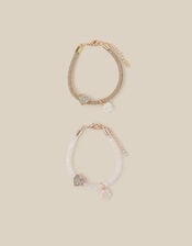 2-Pack Rose Heart Mesh Bracelets , , large