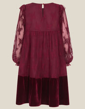 Eilidh Lace Velvet Party Dress, Red (RED), large
