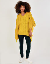 Hooded Poncho, Yellow (YELLOW), large
