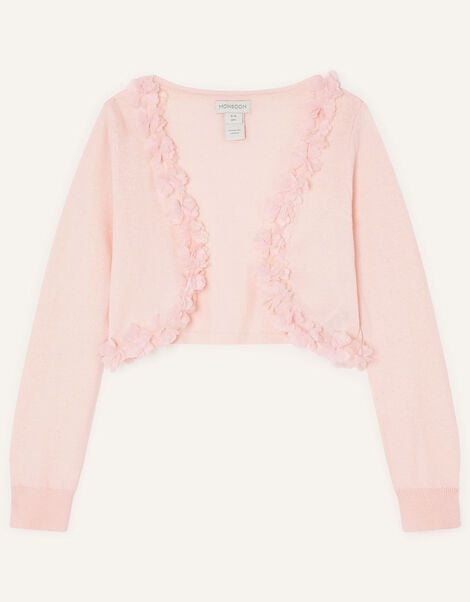 3D Floral Trim Cardigan, Pink (PINK), large
