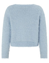 Sienna Fluffy Cardigan, Blue (PALE BLUE), large