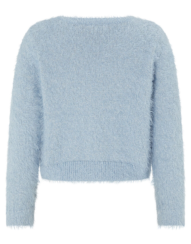Sienna Fluffy Cardigan, Blue (PALE BLUE), large