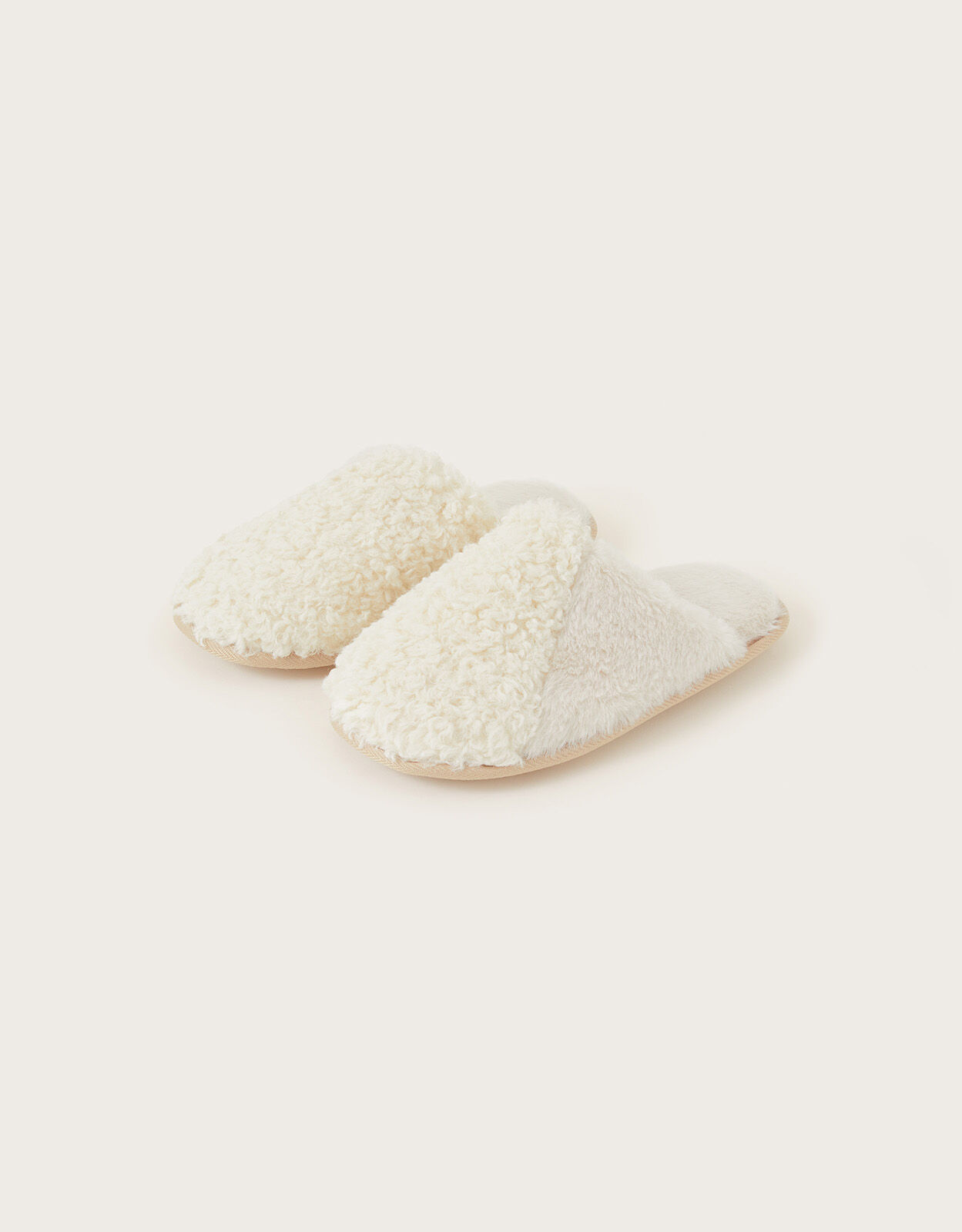 Boucle Mule Slippers Cream
