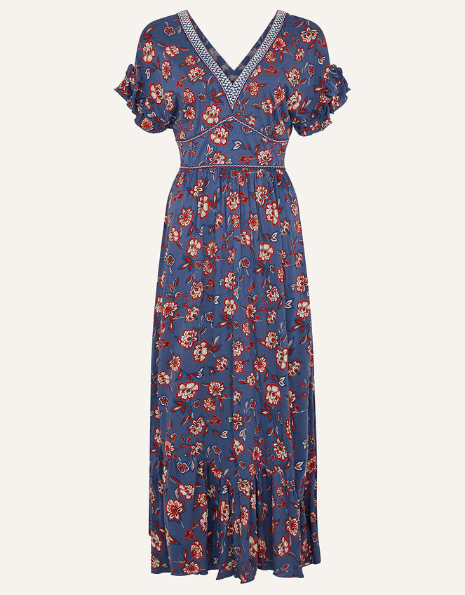 Etty Floral Jersey Maxi Dress, Blue (NAVY), large