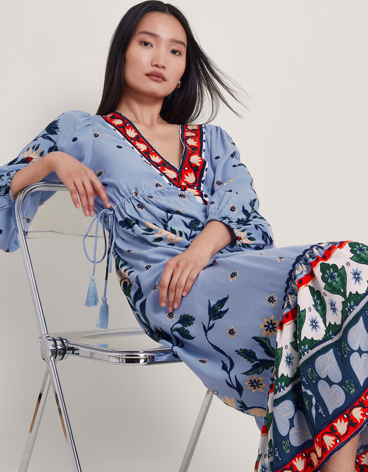 Aldina Floral Dress Blue Day Dresses Monsoon Global