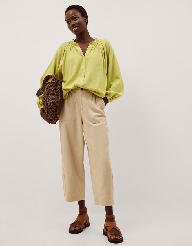 Amber Bubble Hem Blouse, Green (GREEN), large