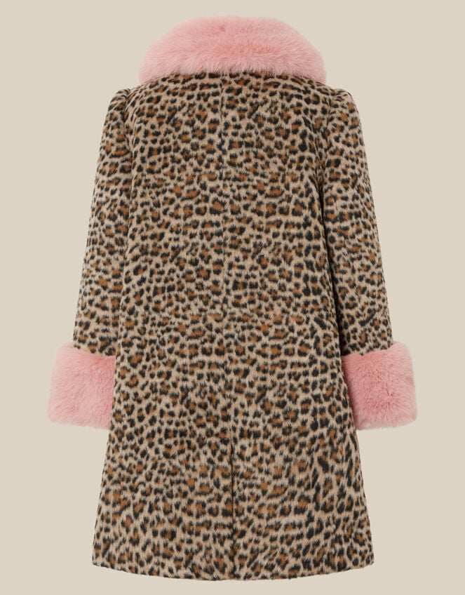 Monsoon x Queens of Archive Connie Faux Fur Leopard Print Coat​, Multi (MULTI), large