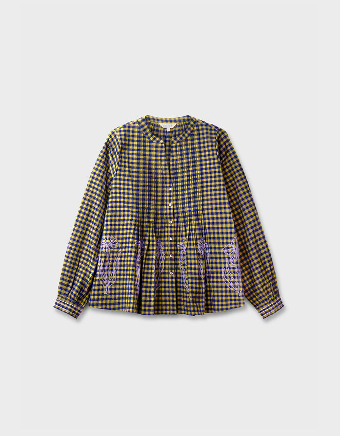 East Dilly Embroidered Gingham Print Blouse, Multi (MULTI), large