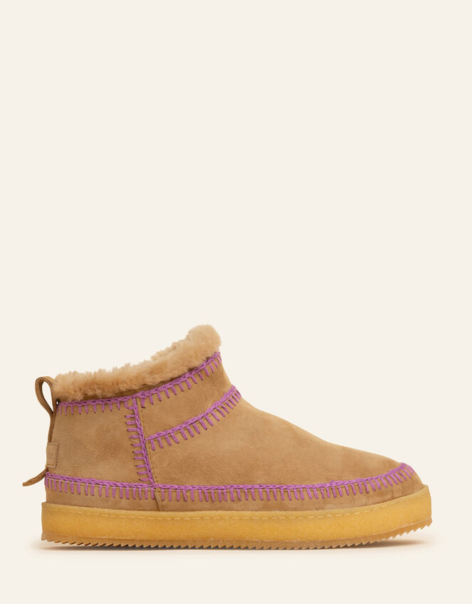 Laidback London Low Crochet Ankle Boots, Purple (PURPLE), large