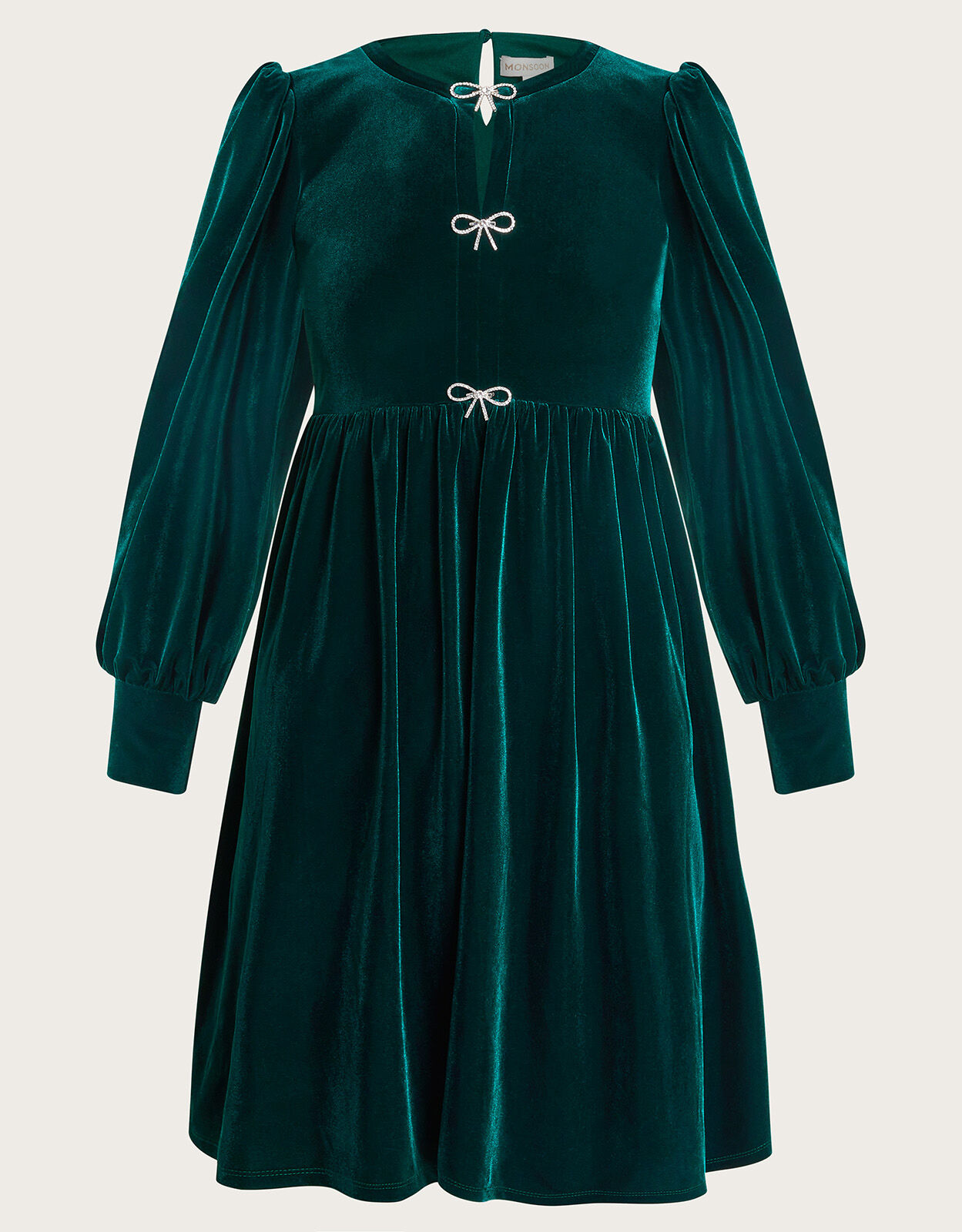 Monsoon green velvet dress online