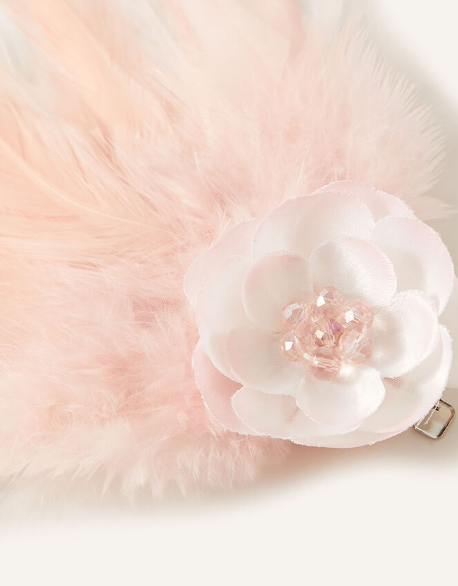 Fluffy Flower Bead Hair Clip, , large