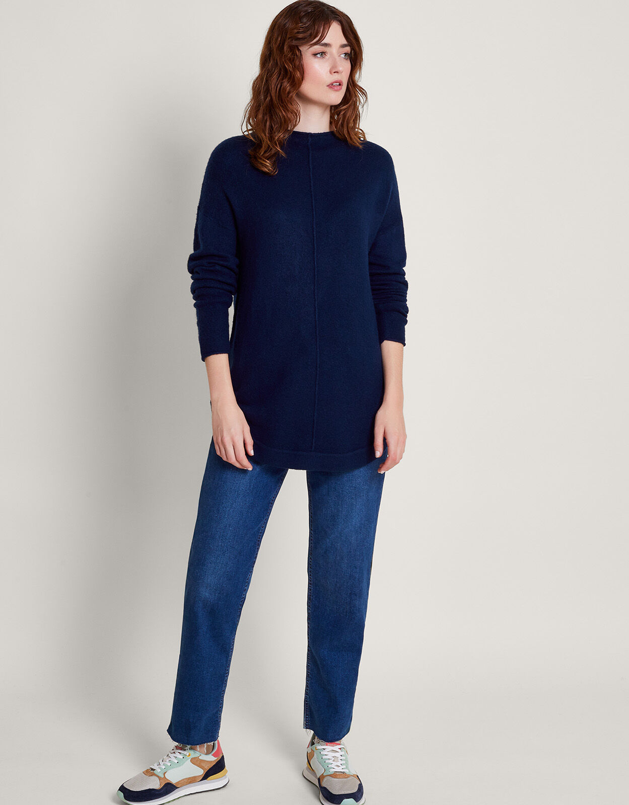 Navy longline jumper shop
