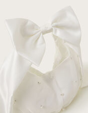 Pearly Bow Handle Tulle Bag, , large