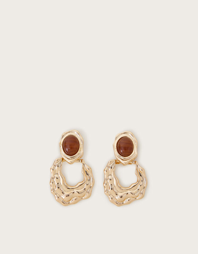 Molten Hoop Drop Earrings, , large