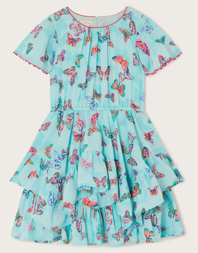 Butterfly Woven Dress Blue, Blue (BLUE), large