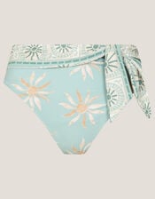 Tashie Sun Print High Waist Bikini Bottom, Blue (AQUA), large