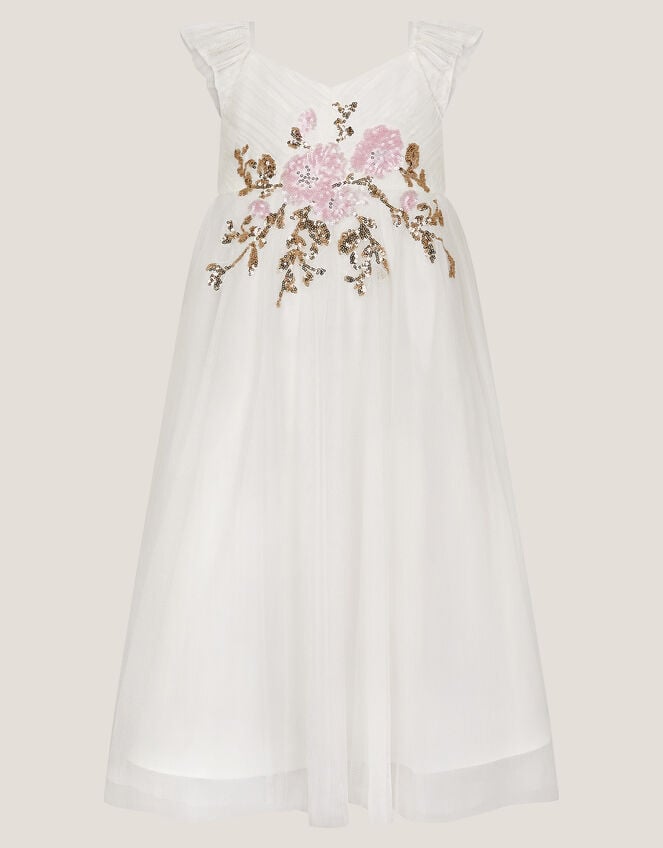 Kai Sequin Flower Maxi Dress, Ivory (IVORY), large